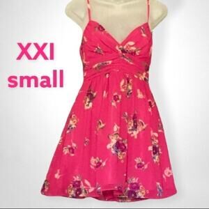 Pink xxi floral small sleeveless dress measurements in description
